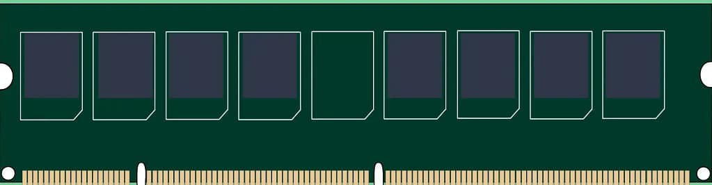 A green RAM stick vector illustration.