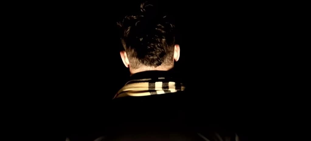 MJF viewed from behind as he prepares to enter the arena for his historic return at AEW All Out 2022.