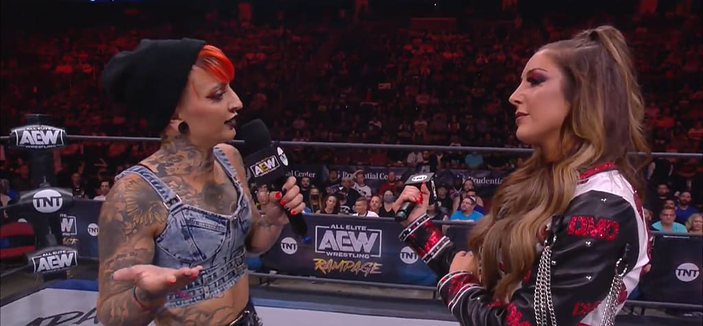 Britt Baker and Ruby Soho engage in a verbal war on AEW Rampage ahead of their AEW Women's title clash.