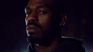Dark close-up portrait of UFC Fighter Jon Jones looking into the camera. Image credit:ESPN MMA/YouTube.